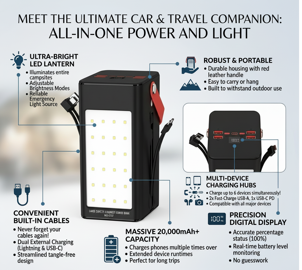 Gadgees™ Journey Hub: All-in-1 Power Bank